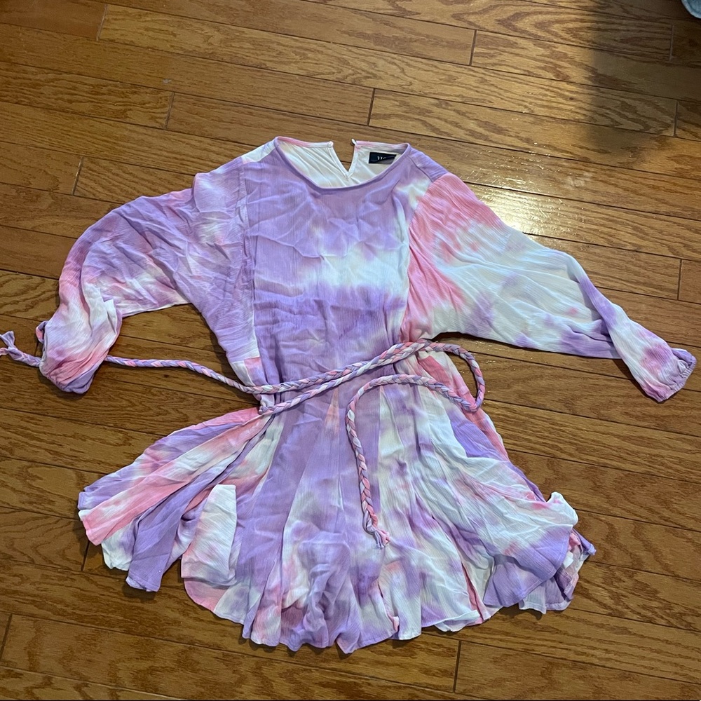 Flowy VICI dolls pink and purple dress with tie.